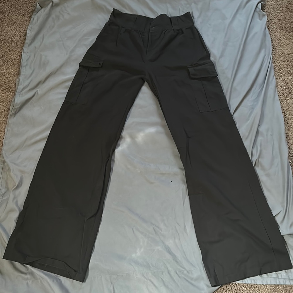 Black Cargo Flared Pants